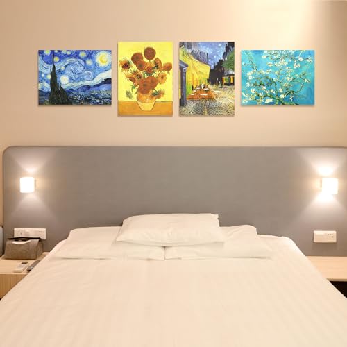 Muzagroo Art Van Gogh Diamond Painting Kits for Adults, DIY 5D Diamond Art Kits for Beginners, Starry Night Arts and Sunflower Crafts Diamond Art for Living Room, Kids Room 4 PCS Wall Art by Muzagroo Art - Image 3