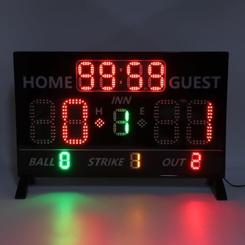 Marcador LED de béisbol 12 dígitos con brillo ajustable miniatura 5