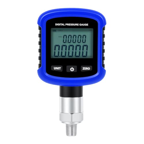 SINOCMP S281 High Precision Digital Hydraulic Pressure Gauge, 10000PSI 60Mpa 0.2% FS Accuracy Air Manometer, Mobile Phone Connection with Bluetooth, 1/4