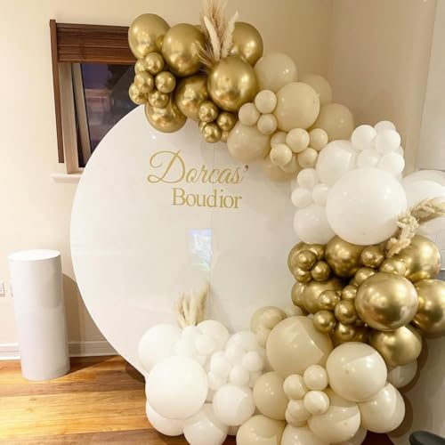 Image of KBZVNAF White Sand Latex Party Balloons 50 Pack 12 inch