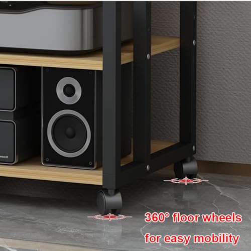 Support multimédia étagères bois réglables meuble rangement angle composants stéréo