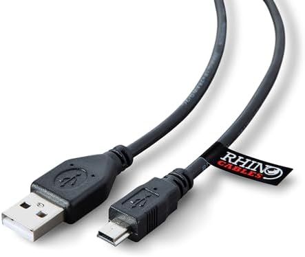 rhinocables USB to Mini B 5-Pin Cable |Durable Design, Fast Charging & Sync | Universal Compatibility for PS3 Controllers, Cameras, GoPro & More | USB 2.0 with 480 Mbps Data Transfer (3ft)