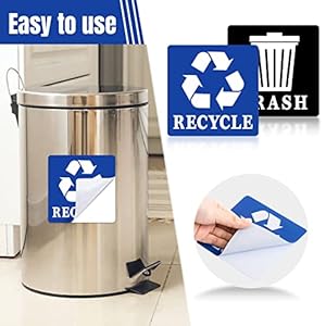 Sukh recycle sticker for trash can recycle sign 8 pack decals self adhesive garbage recycling stickers trash bin label reuse vinyl perfect for kitchen necessity home essentialshomehotel  urban country home decor