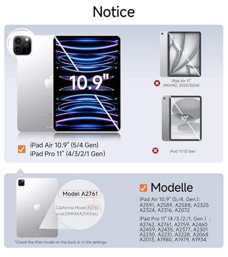 Image of SMARTDEVIL 2 Pack Screen Protector for iPad Air 5th /4th (2022 /2020),iPad Pro 11 Inch (2022 /2021 /2020) with Easy-Install Tray[Military Grade Shatterproof]9H+ Hardness Tempered Glass, HD Clarity, Dust & Bubble Free