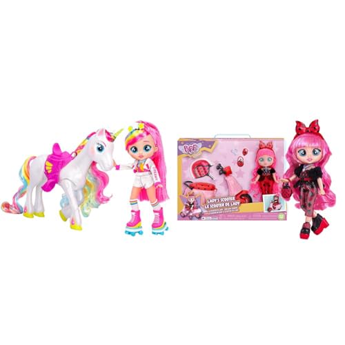 BFF BY BEBÉS LLORONES Dreamy & Rym - Pack de Lujo ¡Incluye la Exclusiva muñeca articulada Dreamy & Scooter Lady - Playset Dolls El Personaje de BFF, Lady, Viene con 10 Accesorio