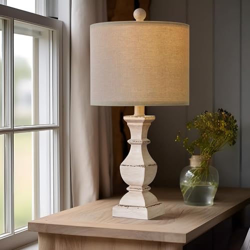 PoKat 20.5" Retro Table Lamps Set of 2 Nightstand Lamp for Bedroom Vintage Rustic Table Lamps for Living Room Traditional Nightstand Bedside Lamps, Suitable for Small Place