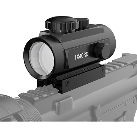 TFFUAM Tactical Red Green Dot Reflex Gun Sight Riflescope 1x40mm Rifle Optic Sight for Hunting Shooting Compact Rifle Scope for 20mm Picatinny Weaver Rail Cover