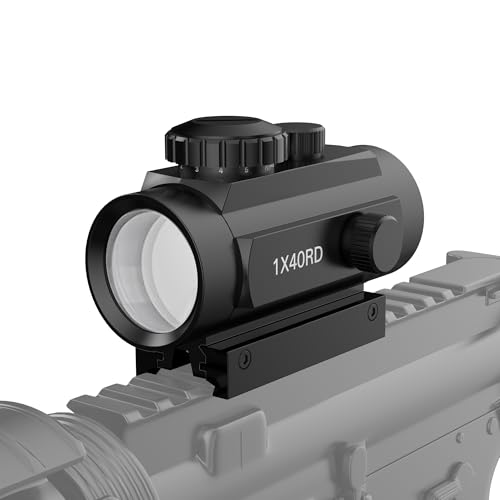 TFFUAM Tactical Red Green Dot Reflex Gun Sight Riflescope 1x40mm Rifle Optic Sight for Hunting Shooting Compact Rifle Scope for 20mm Picatinny Weaver Rail