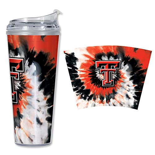 Image of Rico Industries NCAA Glitter 24oz Acrylic Glitter Tumbler with Hinged Lid, Officially Licensed Double Wall Tumbler with Straw