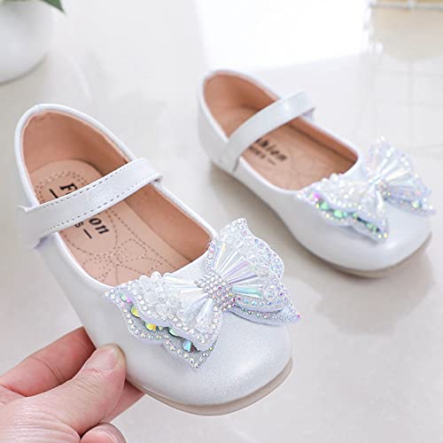 Toddler Girls Mary Jane Shoes with Glitter Bow Toddler Kids School Shoes Flat Dress Shoe Princess Dress Shoe2