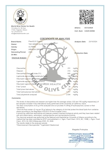 PhenOLIV Organic Aceite de Oliva Extra Virgen miniatura 4