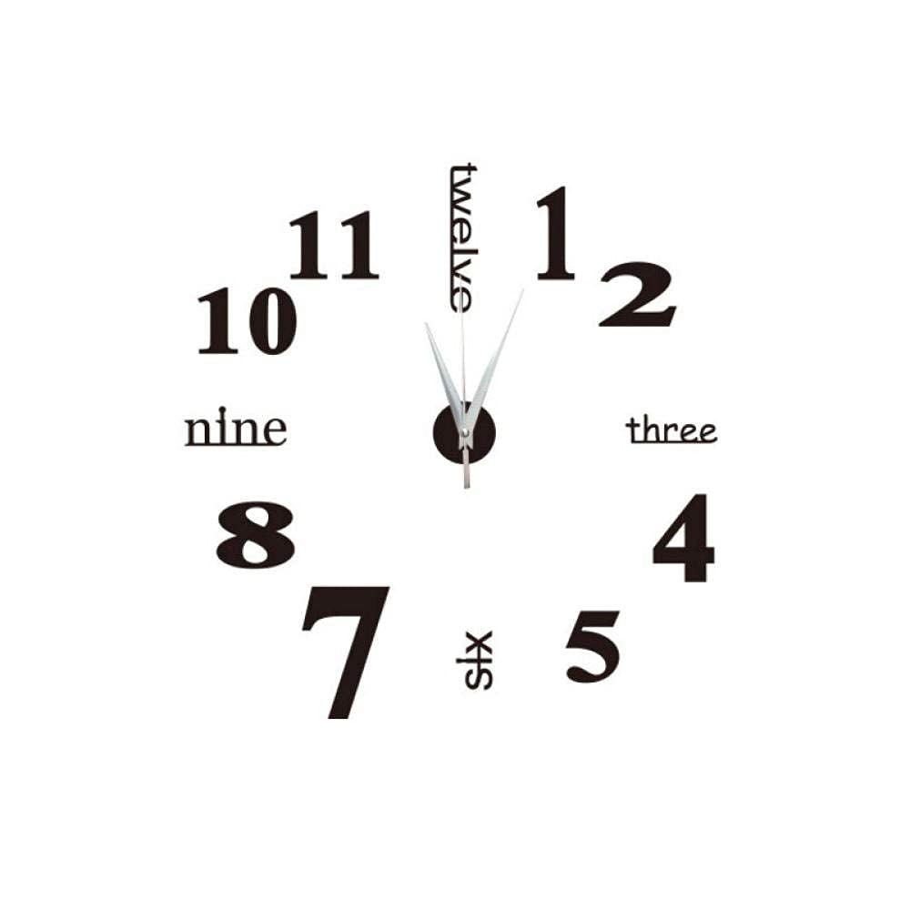 Orologio da parete fai da te ecologico design adesivo per soggiorno – divertente decorazione da parete con effetto stereo e ago nero