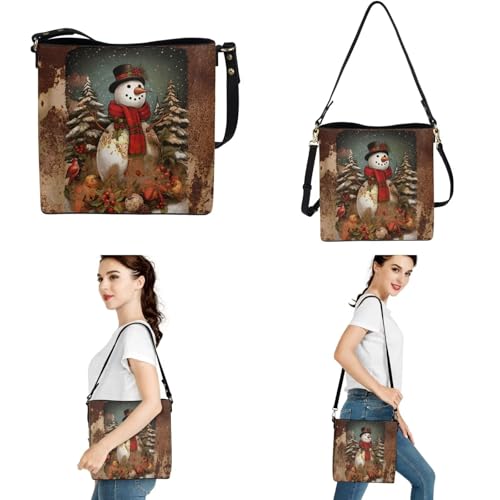 Image of HUGS IDEA Leather Purses and Handbag for Women Bucket Bag with Wrist Wallet 2 Packs