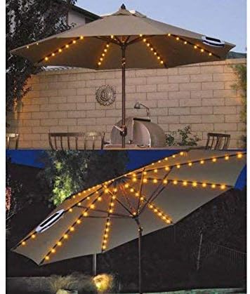 72 LED Solar Powered Garden Parasol Umbrella Chain Light 8 STRUT Fairy Lights