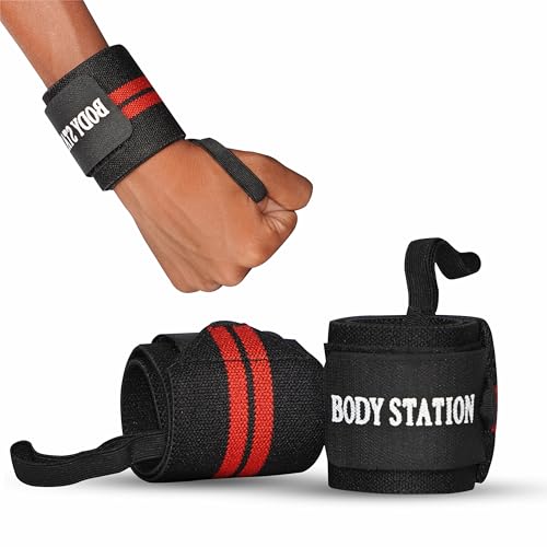 Image of Pro Weightlifting Wrist Wraps with Thumb Loop | Adjustable Gym Wrist Support for Men & Women - Powerlifting, Crossfit, Strength Training & Pain Relief