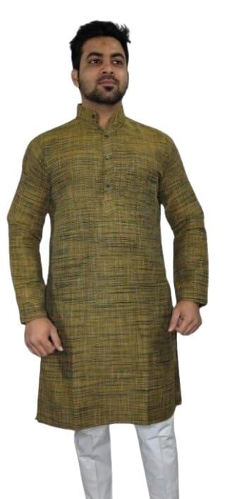 Image of Men Casual Ethnic Kurta Long Sleeve Regular Fit Traditional Comfortable Daily Outfit