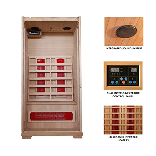 Blue Wave BSA2400 1-2 Person Hemlock Ceramic Infrared Sauna,Brown thumb #4