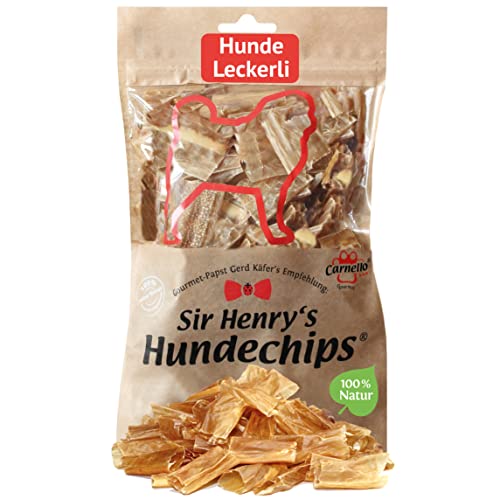 Carnello Hundesnack – Sir Henry's Hundechips – Hundeleckerli, Hunde Leckerlis, Leckereien für Hunde – Hundeleckerli Getreidefrei - Wiederverschließbare Beutel (1 x 55g)