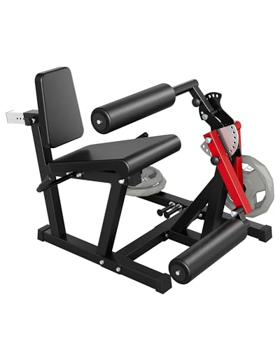 Garvee Leg Extension and Curl Machine, 4 in-1 Leg Press Machines for Home Gym, 700 LBS Weight Capacity Adjustable Workout Equipment, Exercise Bench for Lower Body (Red and Black)