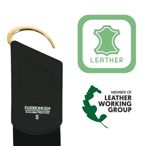 FASHIONGEN - Cowhide leather elastic belt for women, DARLENE3