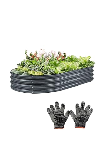 Raised Garden Bed, Galvanized Planter Raised Beds for Outdoor,Vegetables, Flowers & Herbs, Heavy-Duty Metal Raised Garden Beds Outdoor, Rust-Resistant & Easy Assembly (Grey, 4x2x1 ft)