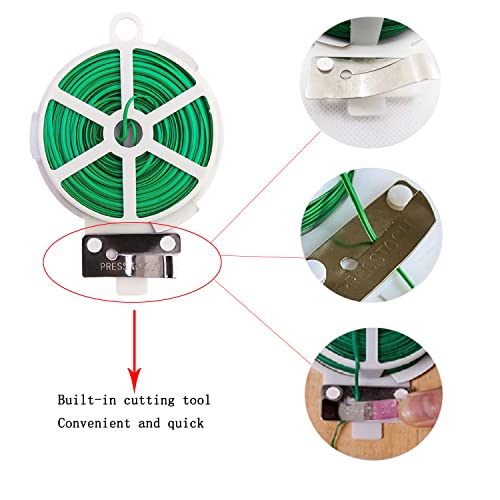 Twist Tie, 328 Feet (100M), Green Cable Ties With Cutter, Garden Plant Ties Reusable, Green Twist Ties For Plants Gardening Tomatoes Tie Garden Ties For Plants,Garden Twist Ties Flowers Climbing #TOP3