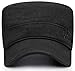 Glamorstar Unisex Cadet Army Caps Military Cap Vintage Flat Top Hats for Men Women Black G