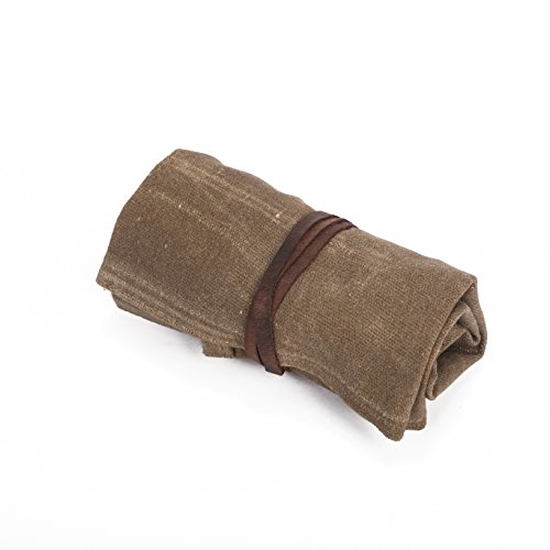 Image of Waxed Canvas Watch Roll Handmade Waterproof Multi-Purpose Travel Case Watch Roll-up Organizer Holds 6 Wristwatches Best Gift for Him Her Boyfriend Girlfriend Mom Dad Wife & Husband HGJ03-I