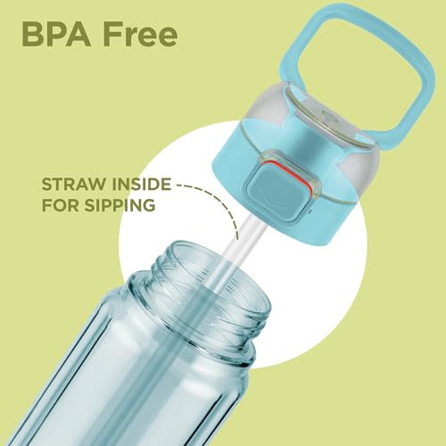 Image of MILTON Aston 700 BPA & BPS-Free Water Bottle 700 ml| Food-Grade Plastic | One-Click Open | Leak-Proof | Sip & Gulp Lid I Ideal for Office, School, College, Gym, Blue