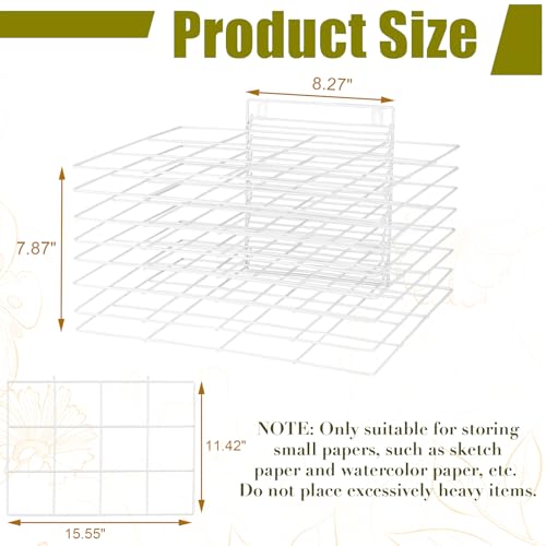 Image of Art Drying Rack for Classroom Paint Drying Rack Small Wall Art Storage Rack with 8 Removable Shelves for Classrooms and Art Studios (White, 8 Shelves)
