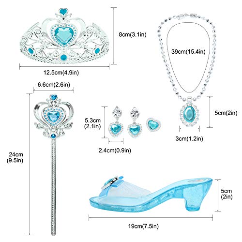 VGOFUN Girl Princess Dress up Shoes Role Play Shoes for Little Girls Toddler Age 3-6 (Blue)
