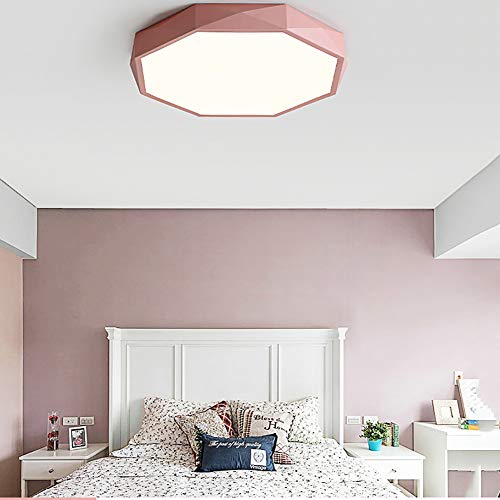 Plafonnier LED rose à intensité variable avec télécommande pour entrée - 4
