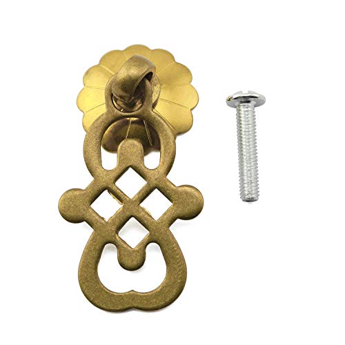 Magic&shell Drawer Pulls Golden Chinese Style Brass Pull Handles Knobs for Cabinet Cupboard Drawer Desk Dresser