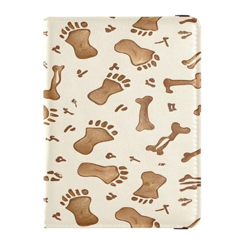 Custodia per passaporto portafoglio porta carte di vaccino pelle con impronte e ossa organizer per documenti da viaggio Multi