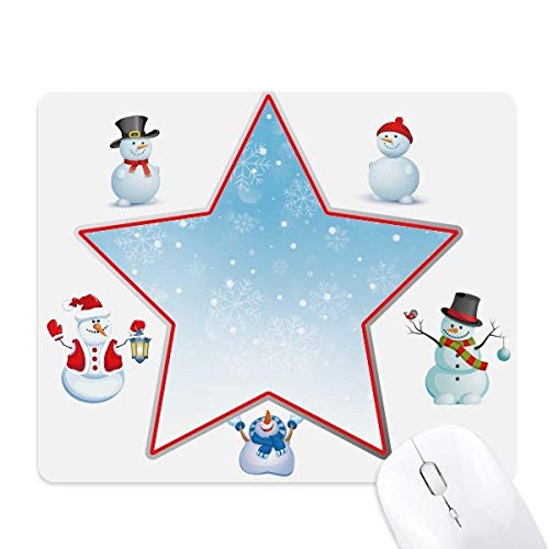 Tapis de souris de Noël bleu ciel au motif flocon de neige haute précision