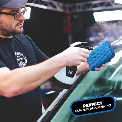 The Rag Company - Ultra Clay Scrubber - Fast and Effective Removal of Paint Contaminants, Light Overspray, and More; Dual Sided Design for Scrubbing and Clay Work; Deep Clean Glass (2-Pack)