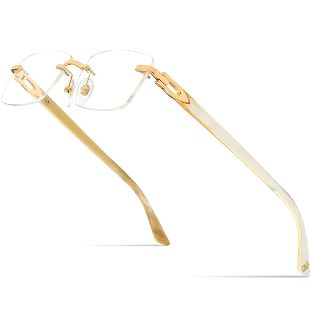 MUTYNE Occhiali da uomo quadrati da donna montature per occhiali senza montatura occhiali in legno