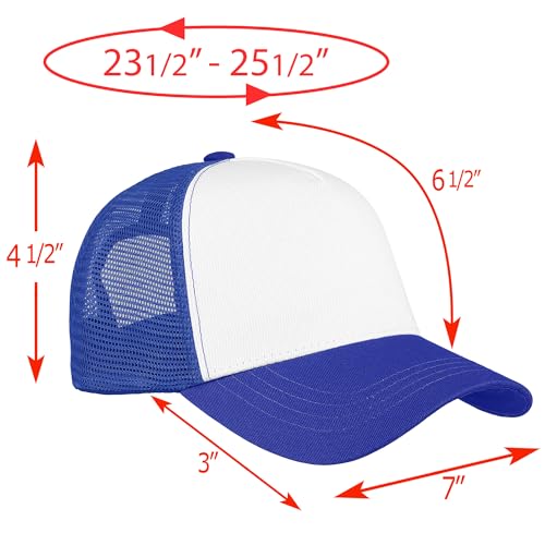 Image of Falari 5-Panel Mesh Baseball Cap, Trucker Hat, Structured Plain Design, Cotton, Adjustable Size