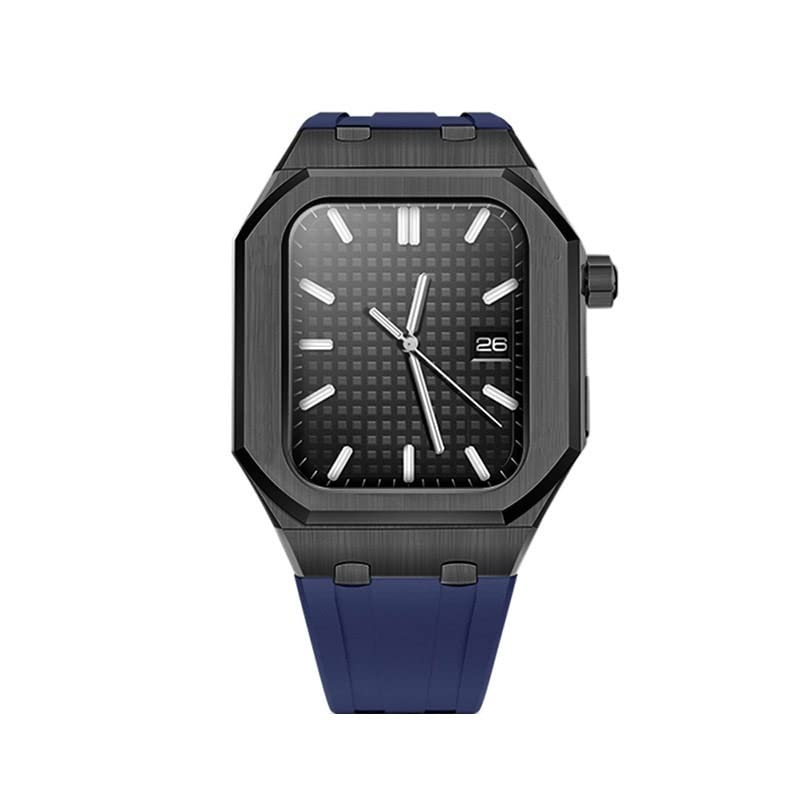 Coque Apple iWatch 44mm acier inoxydable brossé avec couronne mécanique