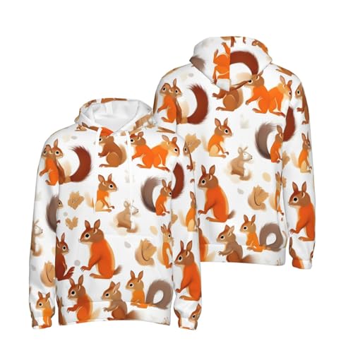 Sweat à capuche imprimé écureuils mignons - Modèle chaud et décontracté - 4