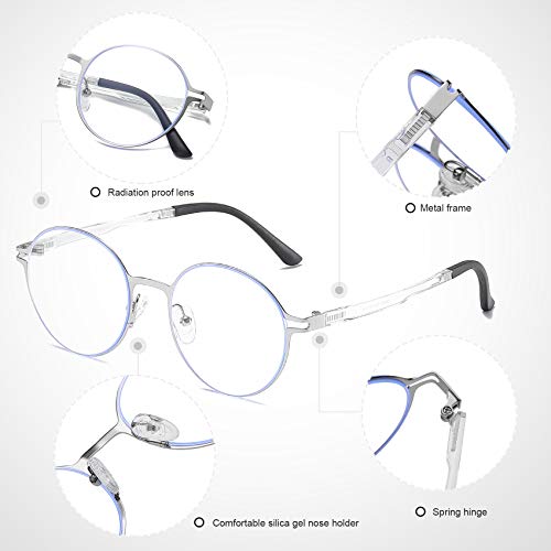 Image of DUCO Blue Light Blocking Computer Glasses, Anti UV Eye Strain Reading Video Eyewear Glasses with Clear Lens W010