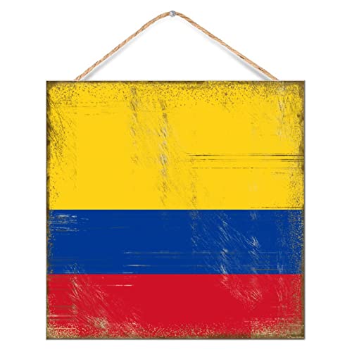 Cadeau pour chambre à coucher original : plaque en bois personnalisée de la Colombie
