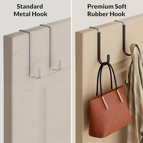 CEHIFIA Over The Door Hooks 4 Pack, Heavy Duty Door Hanger Hooks for Towels, Coats & Bags, Stainless Steel Over Door Hook Hanger for Bathroom, Bedroom & Closet, Fits Doors Up to 1.4" Thick by CEHIFIA - Used condition - Image 6