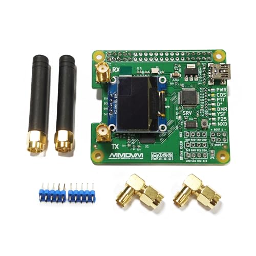 Zusammengebautes MMDVM-Hotspot-Board Unterstützt P25 DMR YSF + Raspberry Pi Zero + OLED-Display + Antenne + Gehäuse-Kit Aus Aluminiumgehäuse
