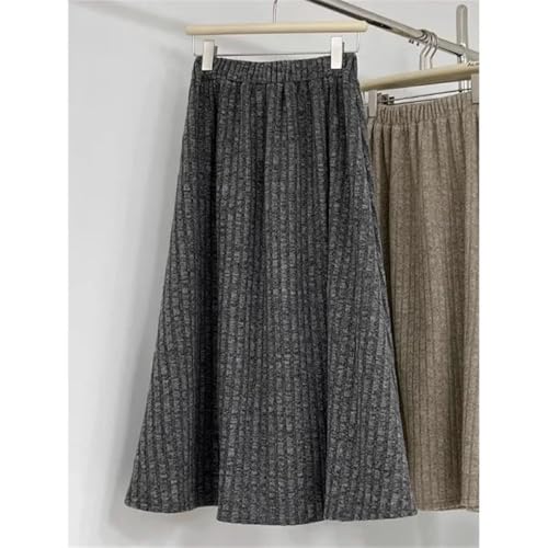 Women's Gentle Drape High Waist Knee-Length Skirt High Elasticity Over-Knee Long Skirts3