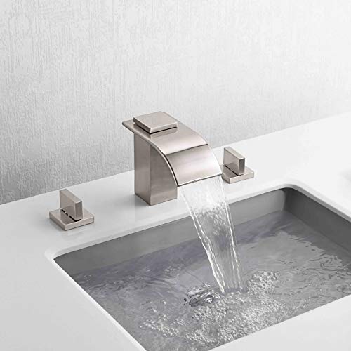 Sumerain S1408NW Waterfall Widespread Bathroom Faucet Brushed Nickel, 3 Hole 8 Inch Vanity Faucet Sumerain thumb #1