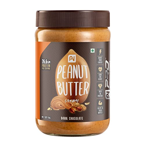 Pro Nutrition and Fitness USA Formulated High Protein Natural Peanut Butter with Whey Protein Concentrate, Creamy, 26 g Protein, Gluten Free, GMO Free (Dark Chocolate added Pea Protein, 1KG)