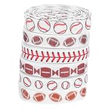 ULTECHNOVO 6 Rollos Cinta de Béisbol y Fútbol para Manualidades Decoración de Fiesta Deportiva Diy para Cumpleaños Interiores y Exteriores