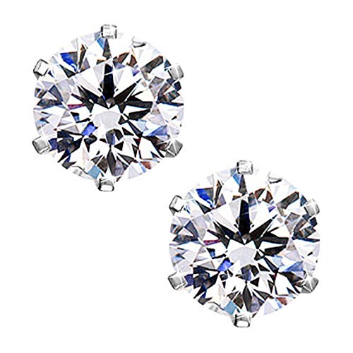 Parnika Round CZ Solitaire Unisex Silver Tops Silver Studs Silver Earrings in Pure 92.5 Sterling Silver (5) (B082PSFHWN) Amazon Price History, Amazon Price Tracker