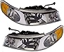 Evan-Fischer Headlight Set Compatible with 1998-2002 Lincoln Town Car Left Driver and Right Passenger Side Halogen With bulb(s)